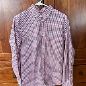 Red white & blue gingham check vineyard vines performance button down